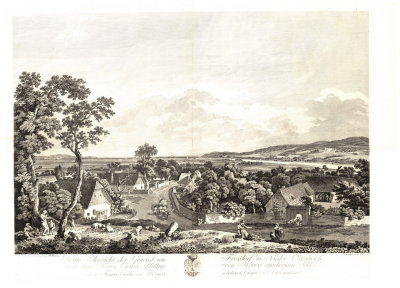 Blick von Klein Wolkersdorf nach Katzelsdorf, Neudrfl und Wiener Neustadt, Martin von Molitor, 1785
