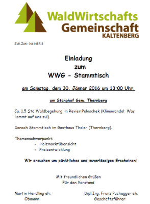 Einladung zum WWG-Stammtisch