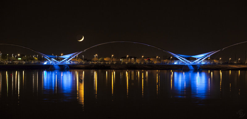 Tempe Lake Pedestrian Bridge Crescent Moon