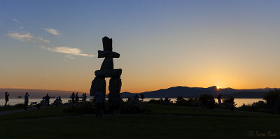 Inukshuk English Bay Vancouver Sunset