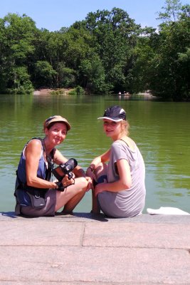 Chlo and me in front of the lake in Central Park