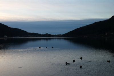 Crpuscule sur le lac