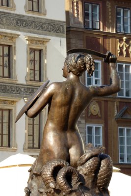 Mermaid statue on the old town market place