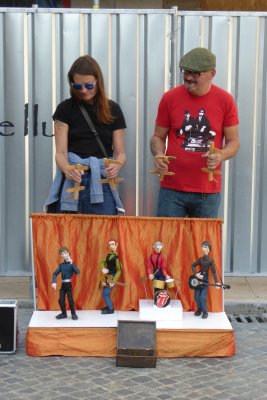 Puppeteers on the old town market place