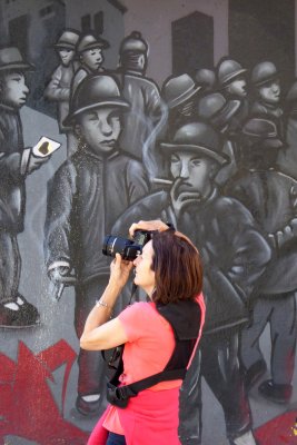 Me shoting a mural in Chinatown