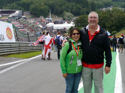 Happy guests on Eau Rouge