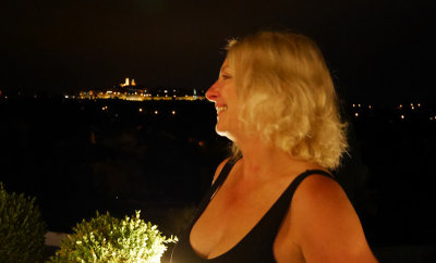 Linda with Saint-Paul de Vence in the background