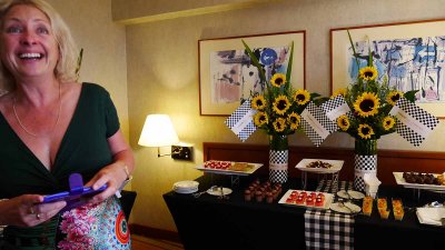 Linda delivers the hospitality in the MotoExpress Suite