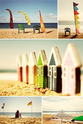 Beach Huts Collage