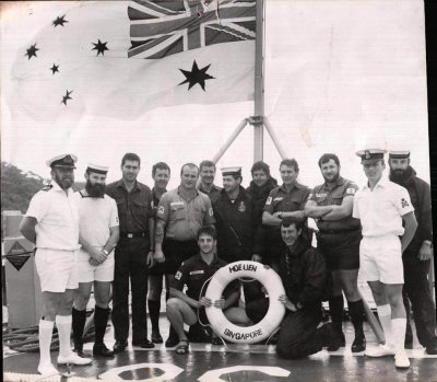 HMAS Perth HOELIN Rescue crew with CMDR G Sloper, my best Skipper