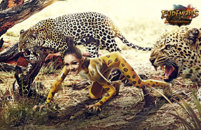 Jaguars and Painted Girl