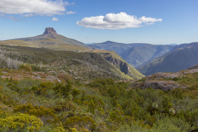 To the right (west) of the track Barn Bluff towers above Fury Gorge