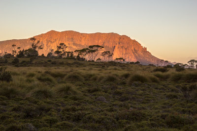 Sunset on Mount Oakleigh, from the hut