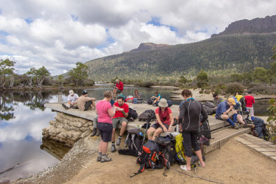 We join several other groups of hikers waiting for the ferry at Narcissus Bay landing