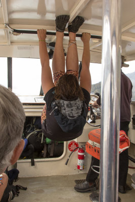 On the way back the guides play a game called Upside Down. How long can you hang on?