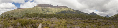 Mountains are again visible to the south of the track