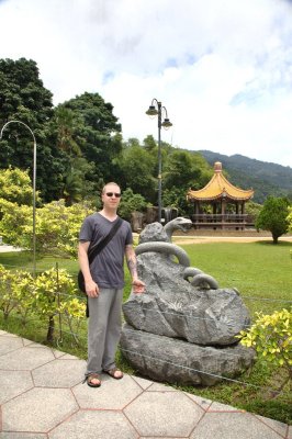 Me with snake at Kek Lok Si temple