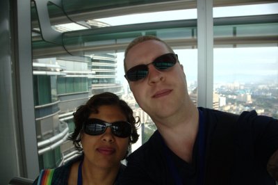 Reeta and I inside the Petronas towers (KLCC)