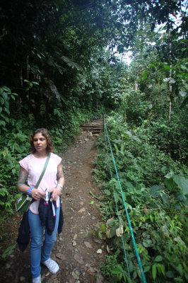 The path to the waterfall near Mindo