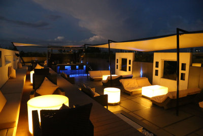 Rooftop bar and party room.