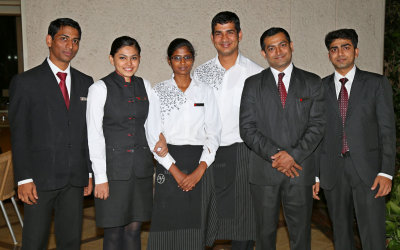The downstairs hospitality team