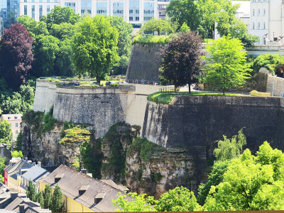 remains of old wall on Roman footings