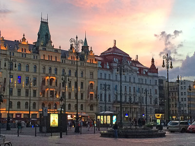 Old Prague at sunset