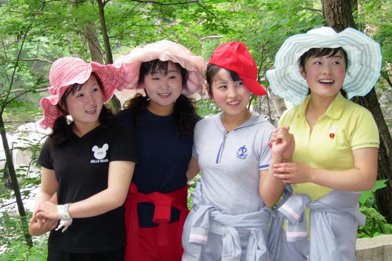 Girls in the Mt. Myohyang region of North Korea