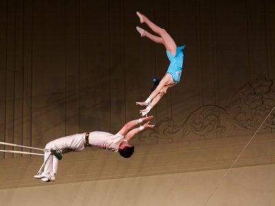 Trapeze act, Pyongyang Circus