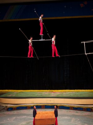 Tightrope act, Pyongyang Circus