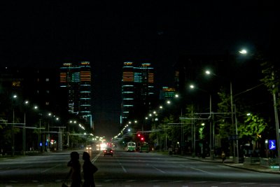 Pyongyang at night