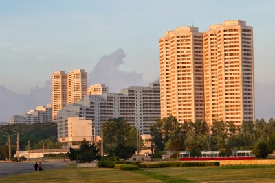 Pyongyang apartment buildings