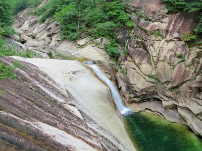 Waterfall and natural pool in Mt. Kumgang area of DPRK