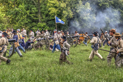 Confederate Infantry Overrunning Federal Battery
