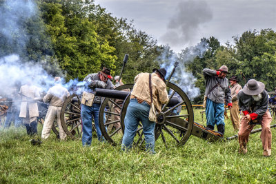 Confederate Battery In Action