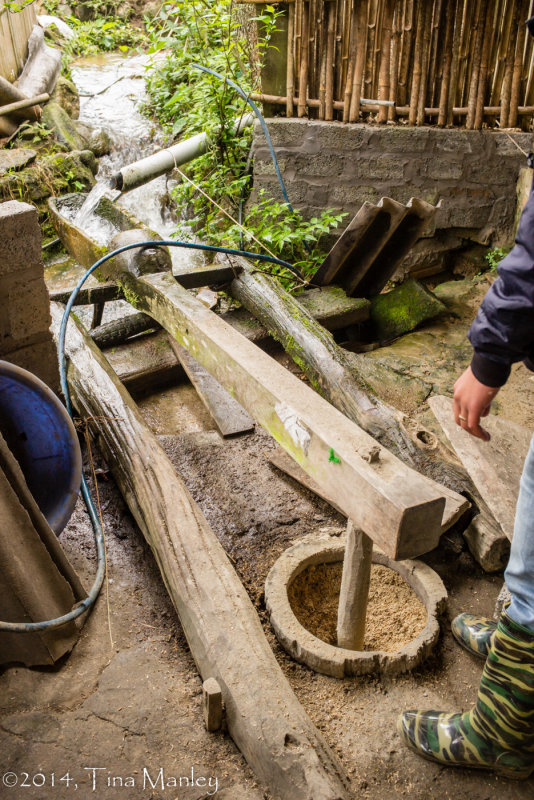 Water-powered Rice Huller