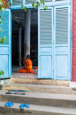 One Monk Praying
