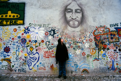 Laura at the Lennon Wall