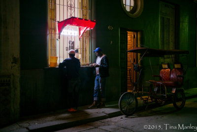 Bici-taxi Drivers with Late Night Snack