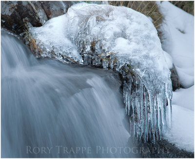 Ice in a mountain stream