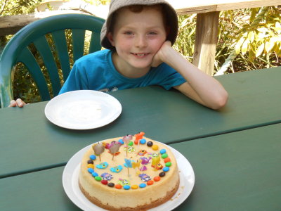 Zac's birthday - cake time 2