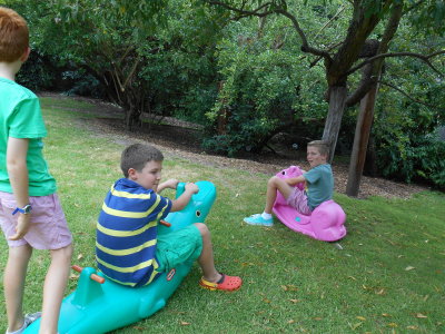 Xmas Day lunch - cousins at play