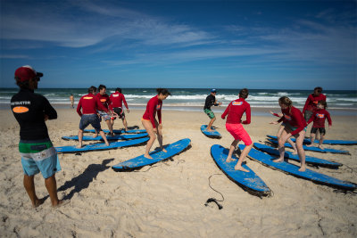 Surfing class at Surfers paradise, Gold Coast.