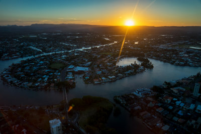 Gold Coast sunset viewed from SkyPoint.