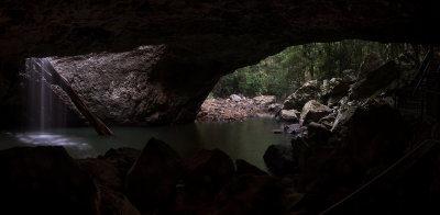 Natural Bridge cavern and waterfall, Springbrook National Park.