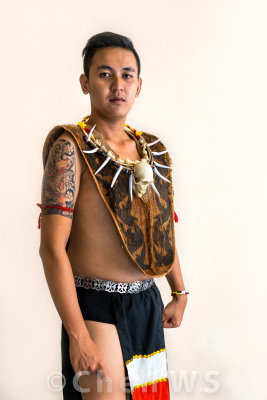 Bidayuh man in traditional costume