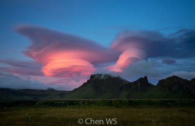 Lenticular clouds, Iceland