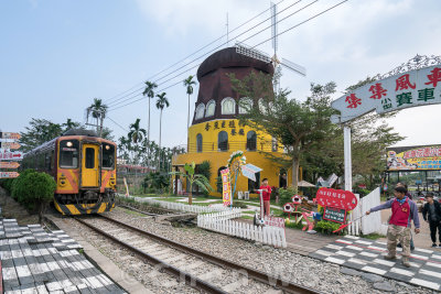 Train passing by Jiji town, Nantou county