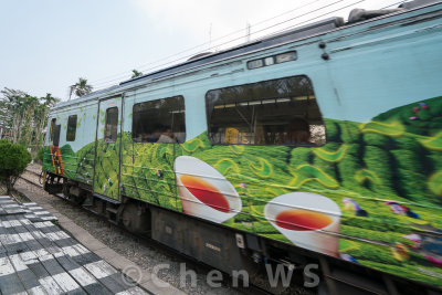 Train passing by Jiji town, Nantou county
