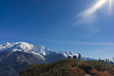 Mont Blanc from Prarion with flare